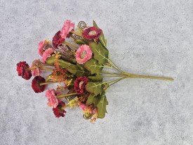 Flores artificiales 18 zinnias combinadas